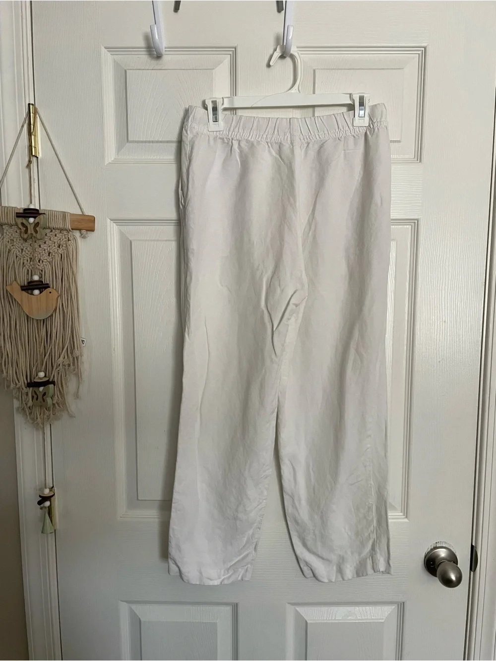 H&M Women’s size Small Lightweight Linen White Drawstring Pants